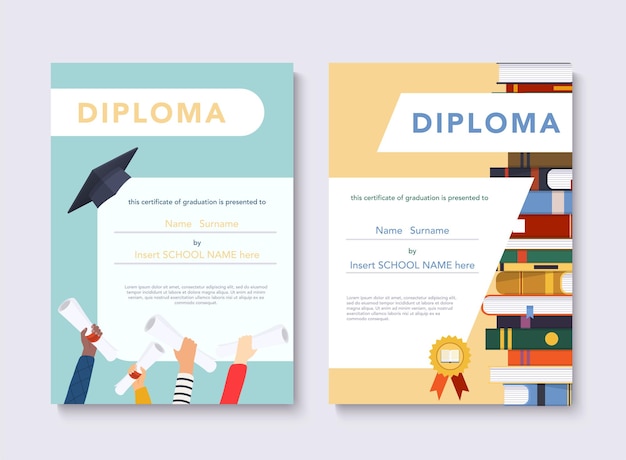 Diploma templatecertificate of appreciation vector background illustration