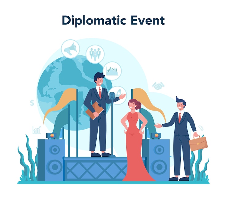 Vector diplomat profession