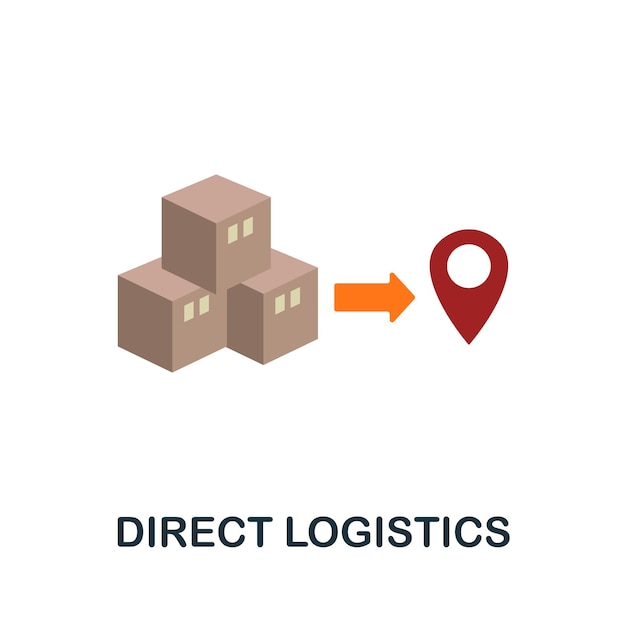 Icona piatta logistica diretta segno semplice dalla raccolta logistica illustrazione dell'icona logistica diretta creativa per infografiche di web design e altro ancora