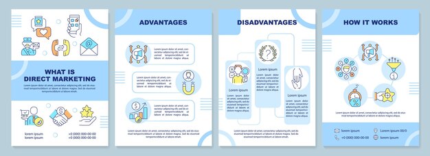 Синий шаблон брошюры кампании прямого маркетинга