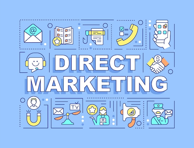 Direct marketing word concepts blue banner