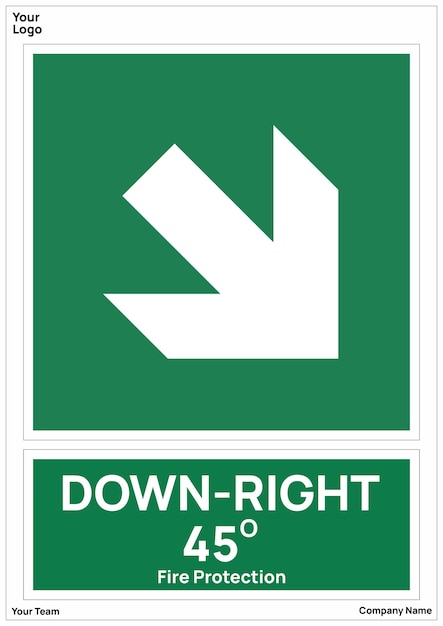 Direction arrow down right safe condition signs safety symbol iso 7010