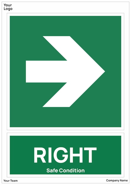 Vector direction arrow right safe condition signs safety symbol iso 7010