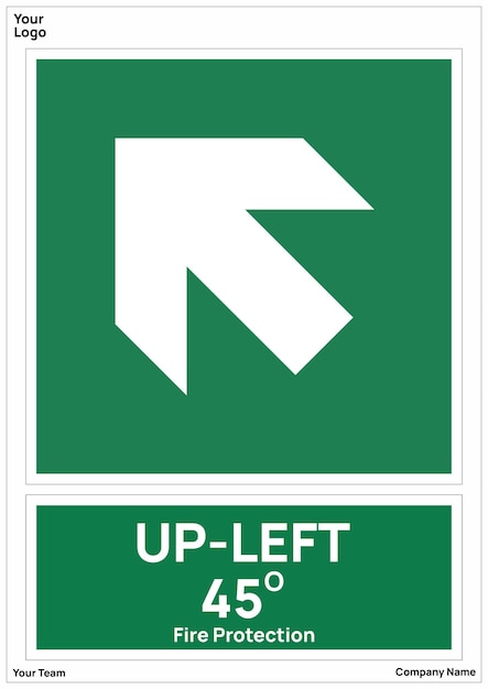 Vector direction arrow up left safe condition signs safety symbol iso 7010