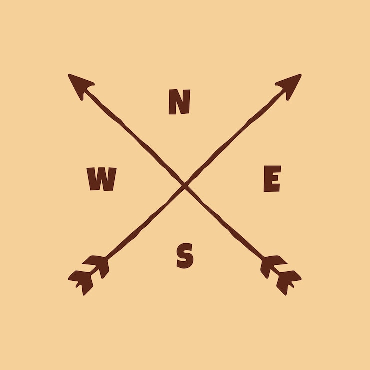 Vector direction compass travel exploration arrow adventure navigation