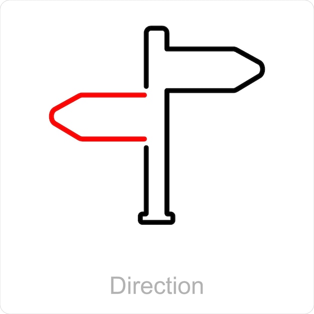 Direction and way icon concept