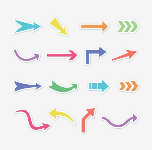 Directional arrow sign collection Free Vector