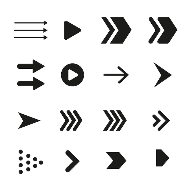 Directional arrow sign or icons set design Free Vector