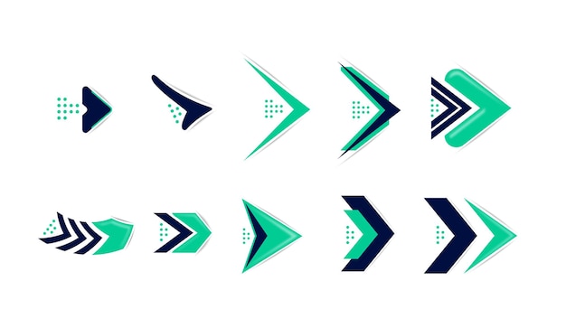 Directional arrow sign or icons set design