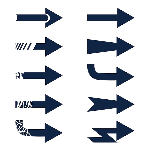 Vector directional arrow sign or icons set design