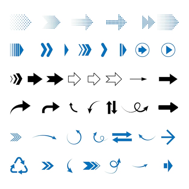 Directional arrows collection vector design