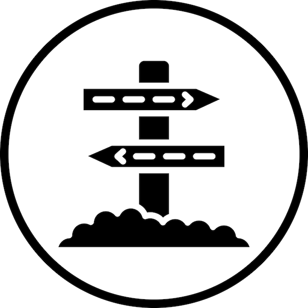 Vettore stile dell'icona del segno direzionale