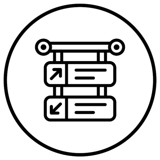 방향 표시 터 아이콘 디자인 일러스트레이션