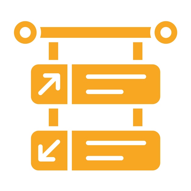 방향 표시 터 아이콘 디자인 일러스트레이션