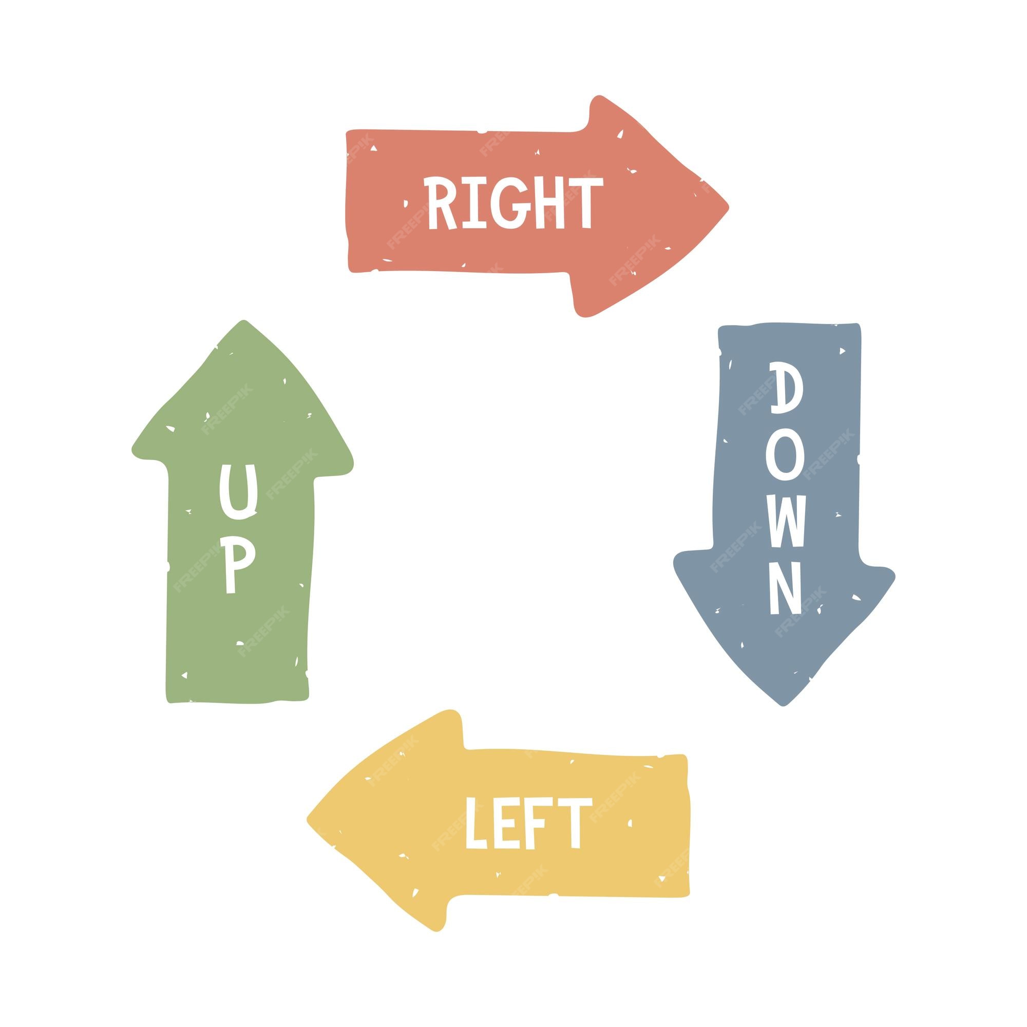 Premium Vector Directions vector set Right left up down Directions in