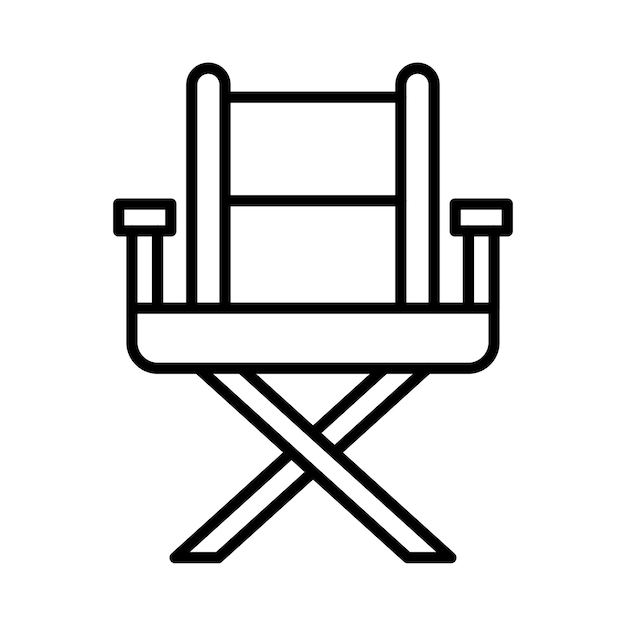 Director Chair Line Illustration