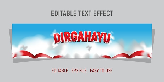 Dirgahayu bewerkbaar teksteffect