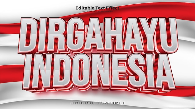 Dirgahayu editable text effect in modern trend style