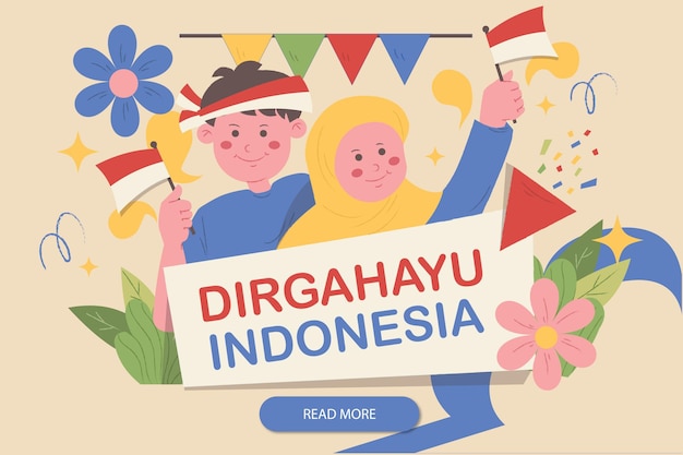 dirgahayu indonesia banner celebration independence day hari kemerdekaan 17 agustus