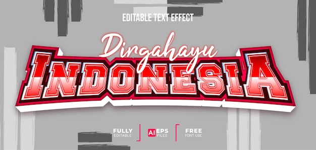 Dirgahayu indonesia independence day 3d editable text effect