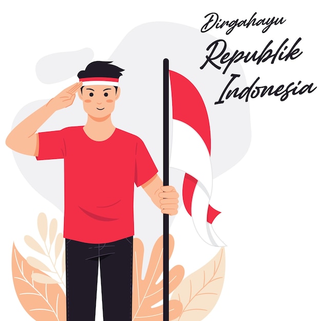 Dirgahayu indonesia giorno dell'indipendenza hut indonesia illustrazione vettoriale