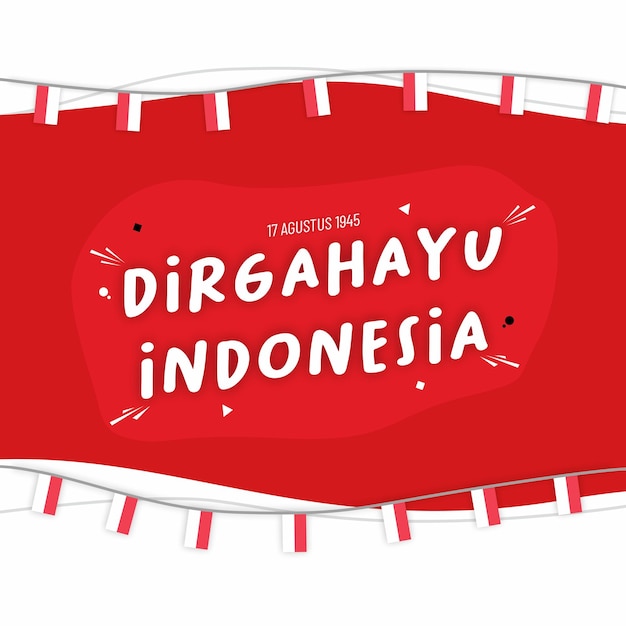 Dirgahayu 77a illustrazione poster indonesiano