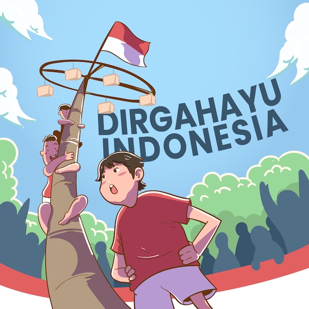 Dirgahayu indonesië festival illustratie