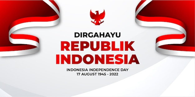 Dirgahayu Republik Indonesia Banner met vlag