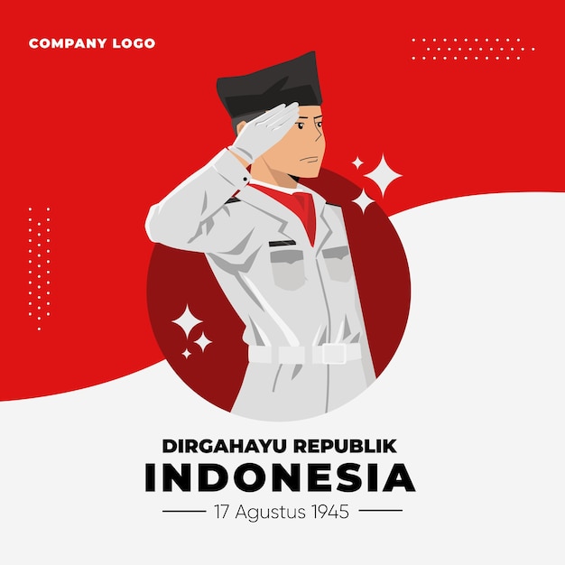 Dirgahayu Republik Indonesia social media feed concept illustratie