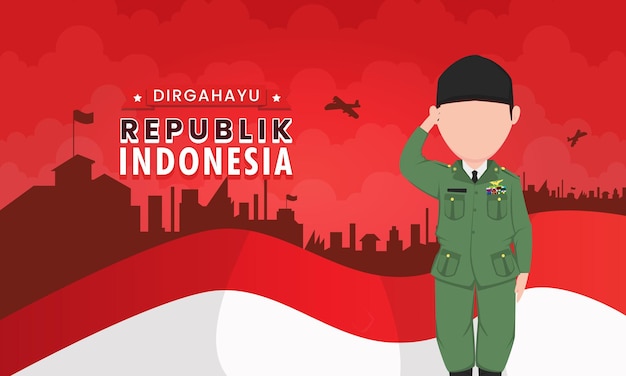 Dirgahayu Republik Indonesia с индонезийской армией