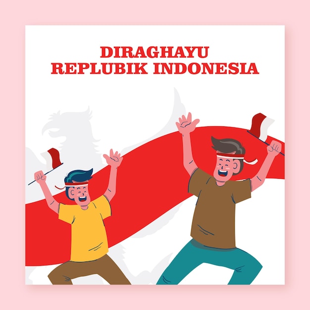 Dirgahayu republik Indonesië platte afbeelding banner ontwerp