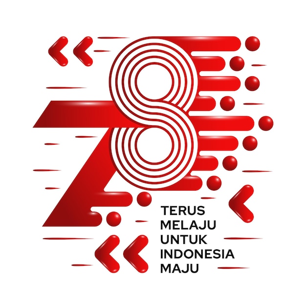 Dirgahayu RI Ke78 logo or emblem design 78th Indonesia independence day Vector number