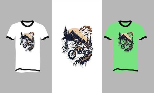 Dirt bike vector illustration tshirt flat design