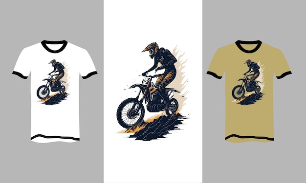 Dirt bike vector illustration tshirt flat design