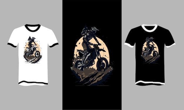 Dirt bike illustrazione vettoriale tshirt design piatto