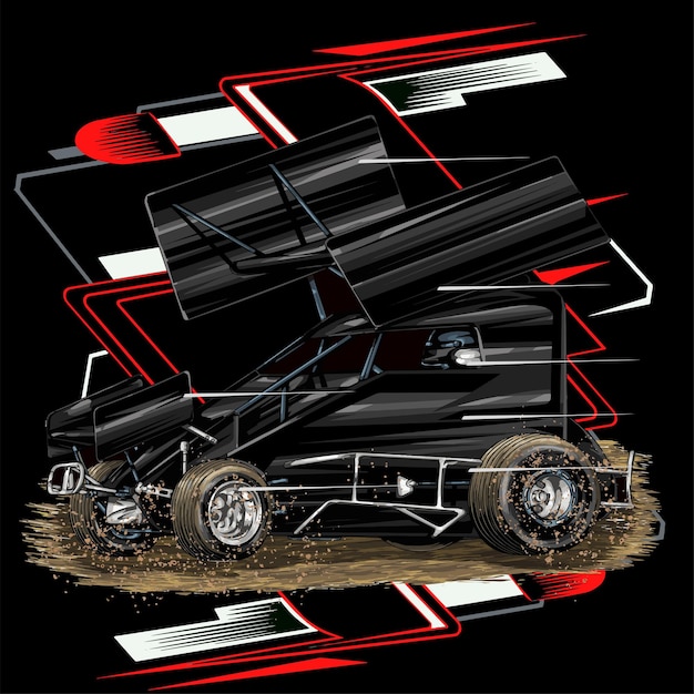 dirt race isolated on black background for poster tshirt print business element