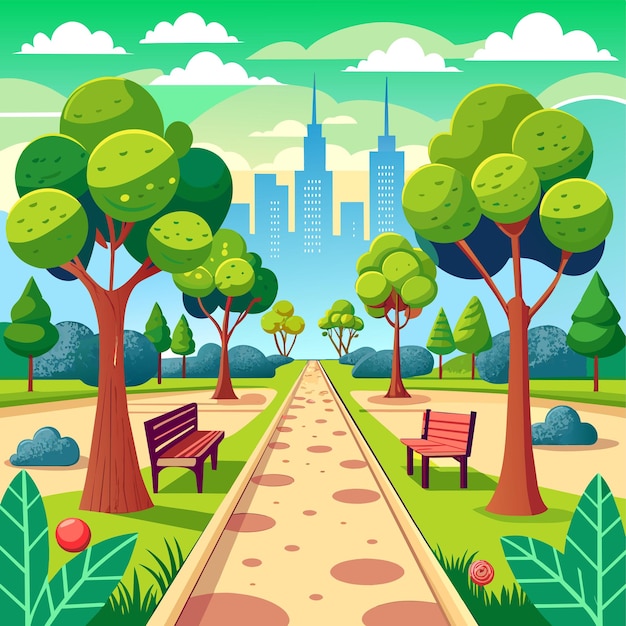 Вектор dirt road at the edge of the forest illustration vector illustration