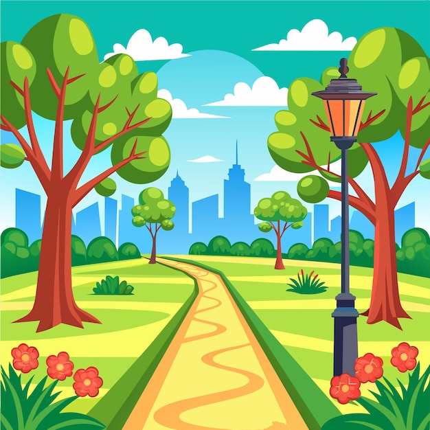 Вектор dirt road at the edge of the forest illustration vector illustration