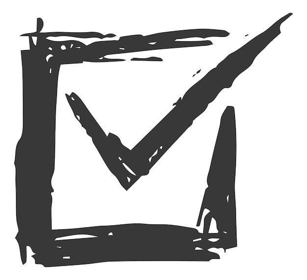 Вектор Грязный флажок с отметкой символ рисунка маркера изолирован на белом фоне