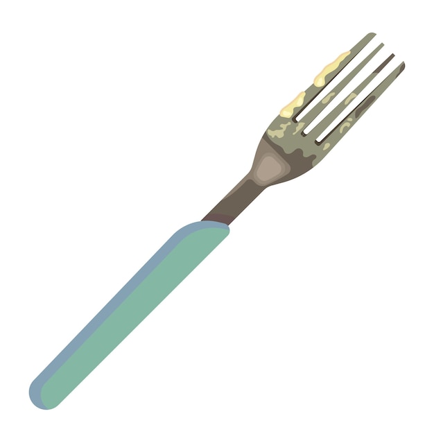 Dirty fork with butter