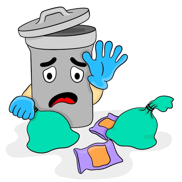 A dirty and messy dumpster cartoon mascot