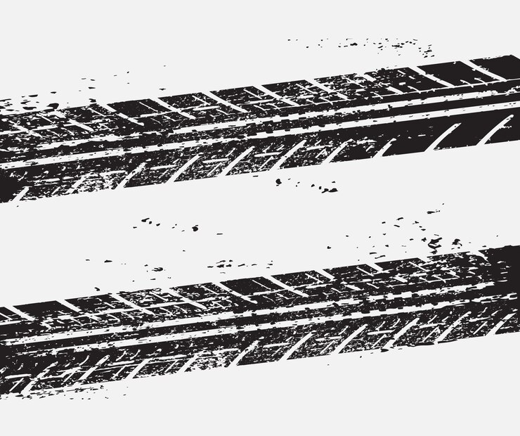 Vector dirty tire tracks background