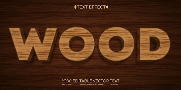 Vector dirty wood editable vector text effect