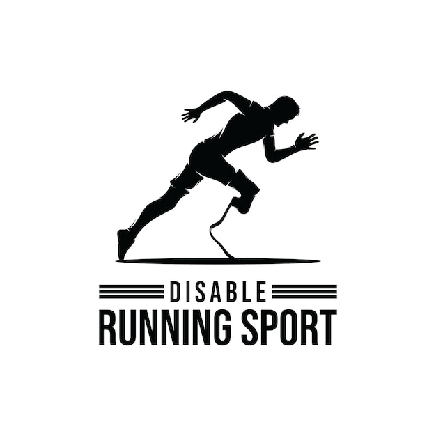 Disabilities runner sports competition logo design