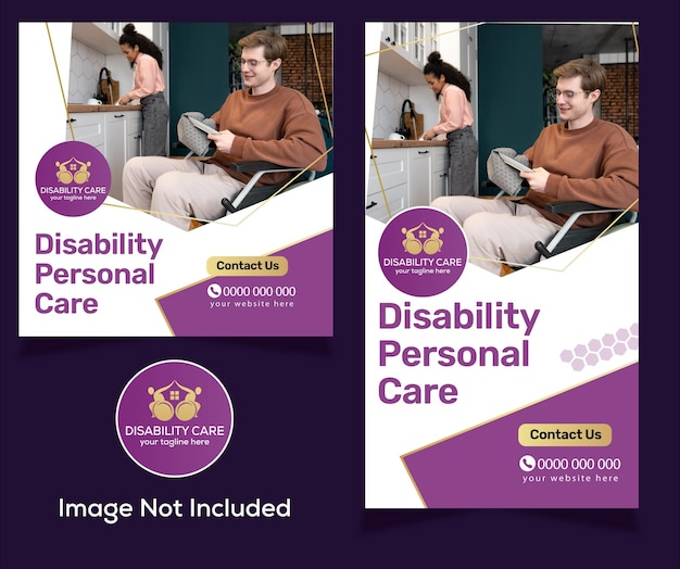 disability care soppurt banner social media post template