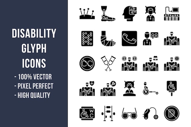 Disability Glyph Icons