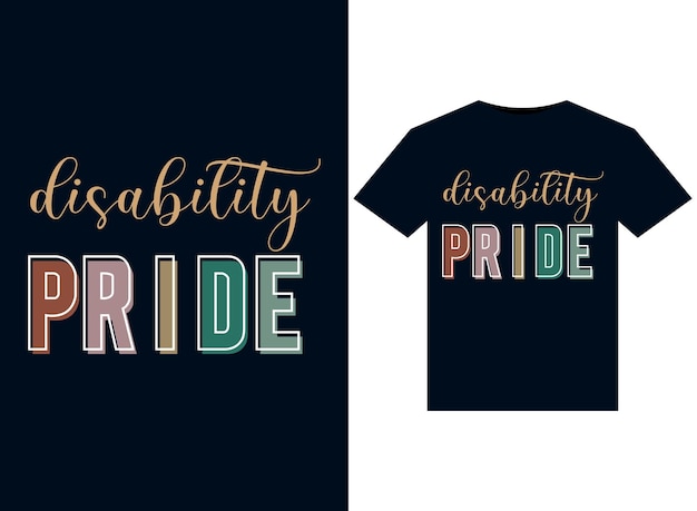 印刷可能な T シャツ デザイン用の Disability Pride イラスト