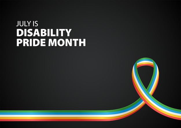 Disability Pride Month bewustzijnslint op zwart