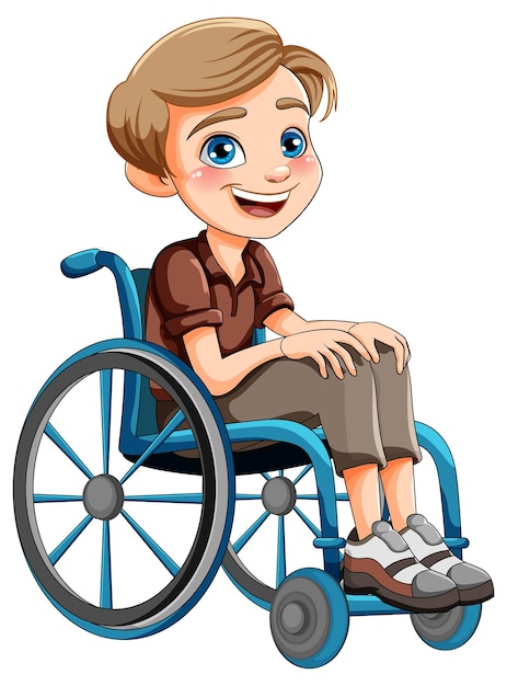 Vector disable man sitting on wheelchair