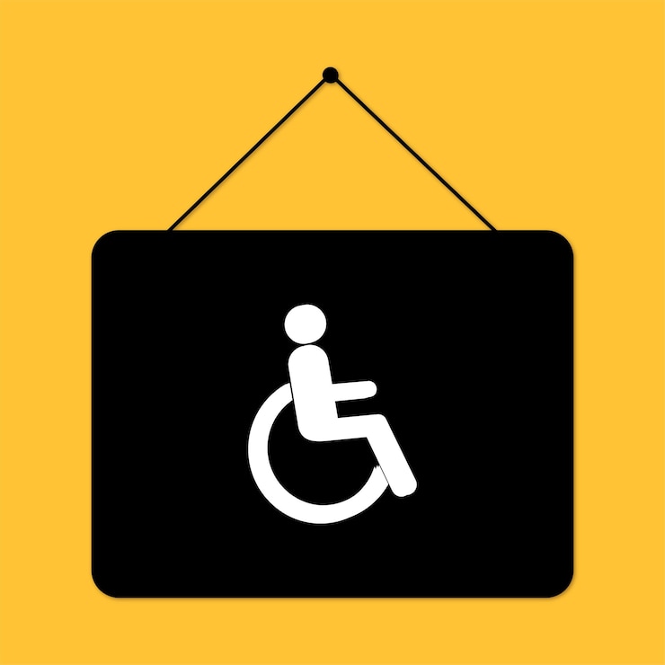 Vector disable people sign board 
